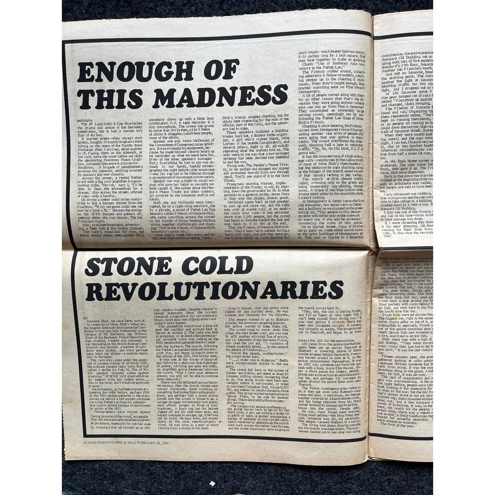 1970s High Times Underground Newspaper, Black Panther Party, Vintage Antique Co